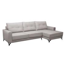 Sofá 5 Lugares Heros com Chaise Direito Veludo Prata Sofá 5 Lugares Heros com Chaise Direito Veludo Prata