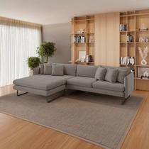 Sofá 5 Lugares Linho 92cm X 284cm Ricco Cinza Fendi Sofá 5 Lugares Linho 92cm X 284cm Ricco Cinza Fendi