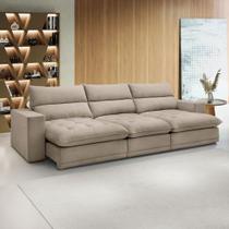 Sofá 5 Lugares Martinho Retrátil 20587 Boucle Bege - Celflex Sofá 5 Lugares Martinho Retrátil 20587 Boucle Bege - Celflex