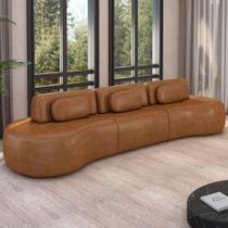 Sofá 5 Lugares Orgânico Para Sala Living 326cm Vasti M03 material sintético Whisky - Lyam Decor Sofá 5 Lugares Orgânico Para Sala Living 326cm Vasti M03 material sintético Whisky - Lyam Decor