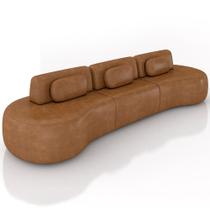 Sofá 5 Lugares Orgânico Para Sala Living 326cm Vasti M03 material sintético Whisky - Lyam Decor Sofá 5 Lugares Orgânico Para Sala Living 326cm Vasti M03 material sintético Whisky - Lyam Decor