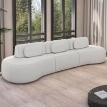 Sofá 5 Lugares Orgânico Para Sala Living 366cm Vasti M03 Bouclê Cru - Lyam Decor Sofá 5 Lugares Orgânico Para Sala Living 366cm Vasti M03 Bouclê Cru - Lyam Decor