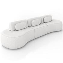 Sofá 5 Lugares Orgânico Para Sala Living 366cm Vasti M03 Bouclê Cru - Lyam Decor Sofá 5 Lugares Orgânico Para Sala Living 366cm Vasti M03 Bouclê Cru - Lyam Decor