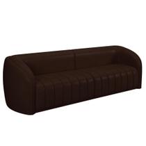 Sofá 5 Lugares Para Sala 332cm Lazio M03 Corano Marrom - Lyam Decor Sofá 5 Lugares Para Sala 332cm Lazio M03 Corano Marrom - Lyam Decor