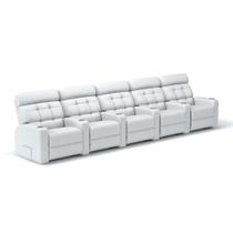 Sofá 5 Lugares Reclinável Elétrico em Couro Bovino Linha Cinema Sala de estar Sofá 5 Lugares Reclinável Elétrico em Couro Bovino Linha Cinema Sala de estar