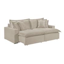 Sofá 5 Lugares Retrátil Com Encosto Fixo Linho M-145 Martins