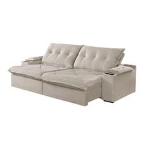 Sofá 5 Lugares Retrátil E Martins M-163 Com Acessórios Velud Creme Sofá 5 Lugares Retrátil E Martins M-163 Com Acessórios Velud Creme