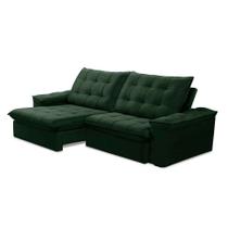Sofá 5 Lugares Retrátil e Reclinável Batam Veludo Verde