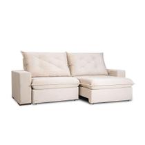 Sofá 5 Lugares Retrátil e Reclinável Flexforma Premier Veludo Marfim 290 cm