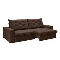 Sofá 5 Lugares Retrátil e Reclinável Flexforma Premier Veludo Tabaco 290 cm