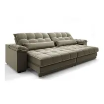 Sofá 5 Lugares Retrátil e Reclinável Majestic Veludo Fendi