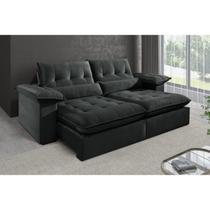 Sofá 5 Lugares Retrátil e Reclinável Mônaco Veludo com Molas Ensacadas