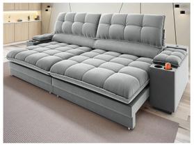 Sofá 5 Lugares Retrátil Reclinável Veludo Olimpo Next Sofás