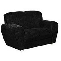 Sofá 5010 2 Lugares em Tecido Suede e Encosto Fixo Cor Preto