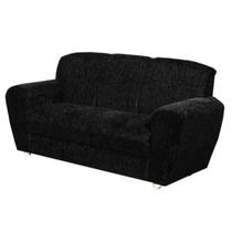 Sofá 5010 3 Lugares em Tecido Suede e Encosto Fixo Cor Preto Sofá 5010 3 Lugares em Tecido Suede e Encosto Fixo Cor Preto