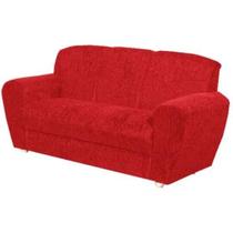 Sofá 5010 3 Lugares em Tecido Suede e Encosto Fixo Cor Vermelho