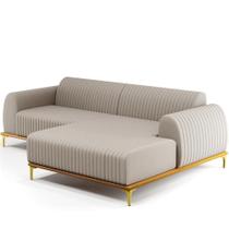 Sofá 6 Lugares Com Chaise De Estar Molino 350cm Bege C-107