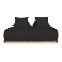 Sofá Agius 3 Lugares 2,20 Linho Boucle Preto - Lucadi Home