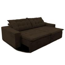 Sofá Amazonas 2 metros Retrátil com Molas Suede Veludo Light Marrom - Sofá na Web Sofá Amazonas 2 metros Retrátil com Molas Suede Veludo Light Marrom - Sofá na Web