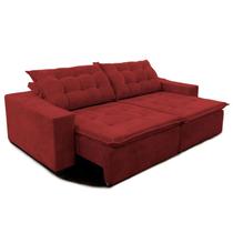 Sofá Amazonas 2 metros Retrátil com Molas Suede Veludo Light Vermelho - Sofá na Web Sofá Amazonas 2 metros Retrátil com Molas Suede Veludo Light Vermelho - Sofá na Web