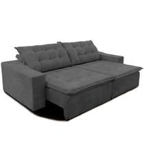 Sofá Amazonas 2 metros Retrátil com Molas Veludo Light Cinza - Sofá na Web