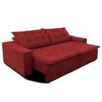 Sofá Amazonas 290 cm Retrátil com Molas Suede Veludo Light Vermelho - Sofá na Web Sofá Amazonas 290 cm Retrátil com Molas Suede Veludo Light Vermelho - Sofá na Web