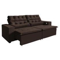 Sofá América 2,12 m 3 Lugares Tecnologia Carregamento 3 portas USB Retrátil e Reclinável Marrom - Sofá na Web Sofá América 2,12 m 3 Lugares Tecnologia Carregamento 3 portas USB Retrátil e Reclinável Marrom - Sofá na Web