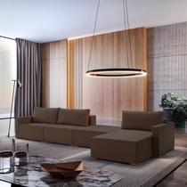 Sofá Amsterdã 4 Lugares Veludo 3,90M Marrom Sofá Amsterdã 4 Lugares Veludo 3,90M Marrom