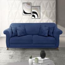 Sofa Amsterdam 160cm 2 Lugares Suede Azul Marinho Sofa Amsterdam 160cm 2 Lugares Suede Azul Marinho