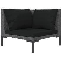 Sofá ao ar livre vidaXL Half-Round Poly Rattan cinza escuro Sofá ao ar livre vidaXL Half-Round Poly Rattan cinza escuro