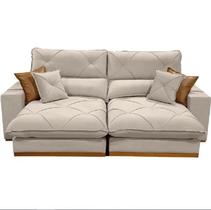 Sofá Aquiles Com Molas Ensacadas 4 Lugares Retrátil E Reclinável 250cm Tecido Veludo Zarat