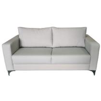 Sofá Argélia Pé Aço Cromado Prata Tecido Acquablock Medida 160cm