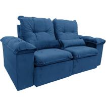 Sofá Arsenal 4 Lugares Retrátil e Reclinável 230cm Tecido Veludo Aifos Cor Azul Sofá Arsenal 4 Lugares Retrátil e Reclinável 230cm Tecido Veludo Aifos Cor Azul