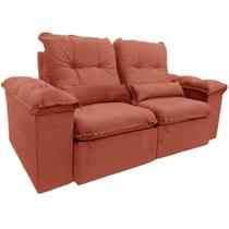 Sofá Arsenal 4 Lugares Retrátil e Reclinável 230cm Tecido Veludo Aifos Cor Cobre