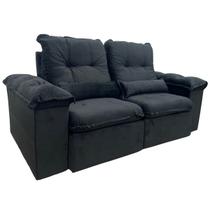 Sofá Arsenal 4 Lugares Retrátil e Reclinável 230cm Tecido Veludo Aifos Cor Preto Sofá Arsenal 4 Lugares Retrátil e Reclinável 230cm Tecido Veludo Aifos Cor Preto