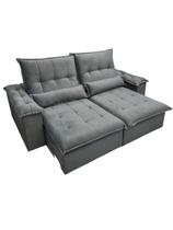 Sofá Atenas 2,10m: Conforto e Elegância Cinza Sofá Atenas 2,10m: Conforto e Elegância Cinza