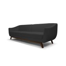 Sofá Ateneu 3 Lugares 210cm C05 material sintético Preto - Domi