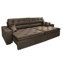 Sofá Austin Plus 2,62 m Retrátil com Molas Veludo Light Café - Sofá na Web Sofá Austin Plus 2,62 m Retrátil com Molas Veludo Light Café - Sofá na Web