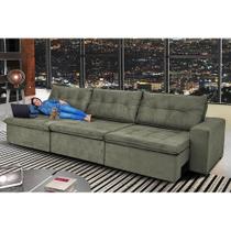Sofá Austrália. 3,52 Mts Retrátil, Reclinável Com Molas e Pillow no Assento Tecido Suede Sofá Austrália. 3,52 Mts Retrátil, Reclinável Com Molas e Pillow no Assento Tecido Suede
