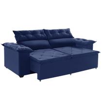 Sofá Azul Compact 180 cm com Molas Espirais Retrátil e Reclinável - WS ESTOFADOS