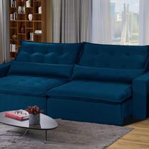 Sofá Bahia Modular 6 Lugares 290cm com Molas Retrátil e Reclinável Yescasa Azul Sofá Bahia Modular 6 Lugares 290cm com Molas Retrátil e Reclinável Yescasa Azul