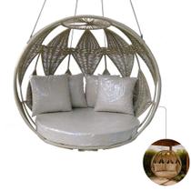 Sofá Balanço Ninho Suspenso Modelo Berlim Alumínio Corda Náutica Sofá Balanço Ninho Suspenso Modelo Berlim Alumínio Corda Náutica