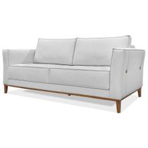 Sofa Balli 3 Lugares 210cm Pes Madeira Linho 223 Grigio Ezz Grigio