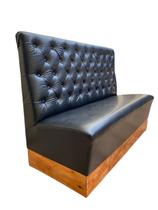 Sofá Banco Para Lanchonete Madeira 1,80m Sintético Preto Restaurantes Bares Pizzaria