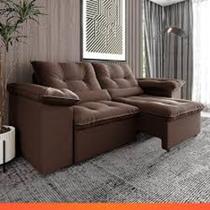 sofa barcelona 2,10 retratil/reclinavel assentos em molas ensacadas sued marron sofa barcelona 2,10 retratil/reclinavel assentos em molas ensacadas sued marron