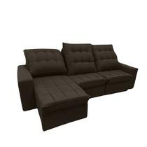 Sofá Barcelona Retrátil 3 Lugares Marrom Brida - Meu Estofado