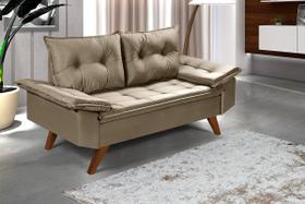 Sofa Bariloche 2 Lugares Namoradeira em Suede Amarelo Essencial Estofados