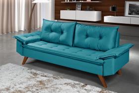 Sofa Bariloche 3 Lugares Retro Em Suede Essencial Estofados