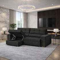 Sofá Baú San Marino Retrátil e Reclinável 3 Lugares 250cm Veludo Sofatec