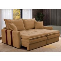 Sofá Baú Sem Caixa Retrátil 1,60m SoftGel Bonnie Boucle Caramelo Cama inBox Sofá Baú Sem Caixa Retrátil 1,60m SoftGel Bonnie Boucle Caramelo Cama inBox